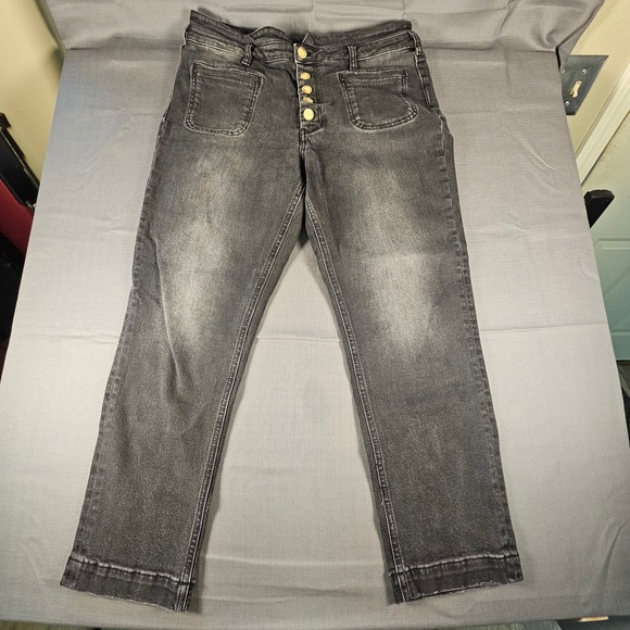 Pilcro and the Letterpress Anthropologie High Rise Slim Button Fly Jeans Size 31 - Picture 2 of 9